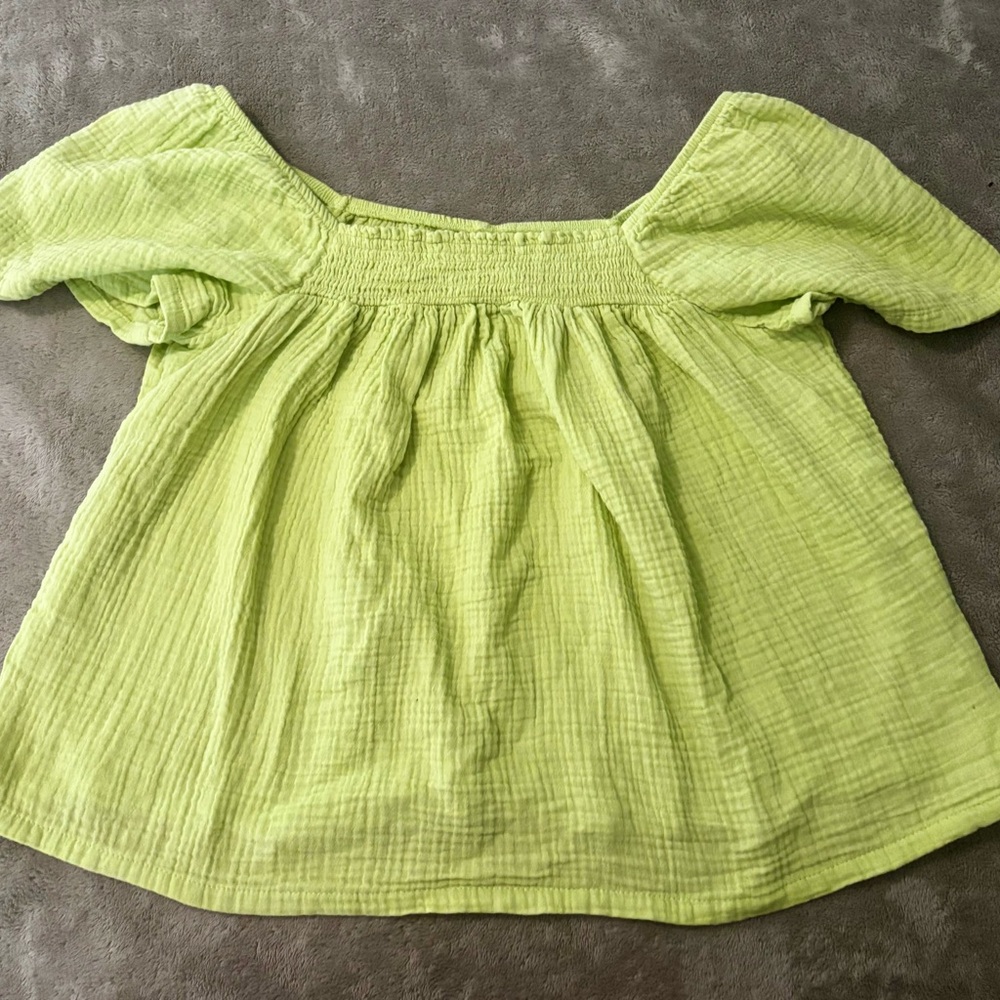 Lime Green Medium Smocked Blouse